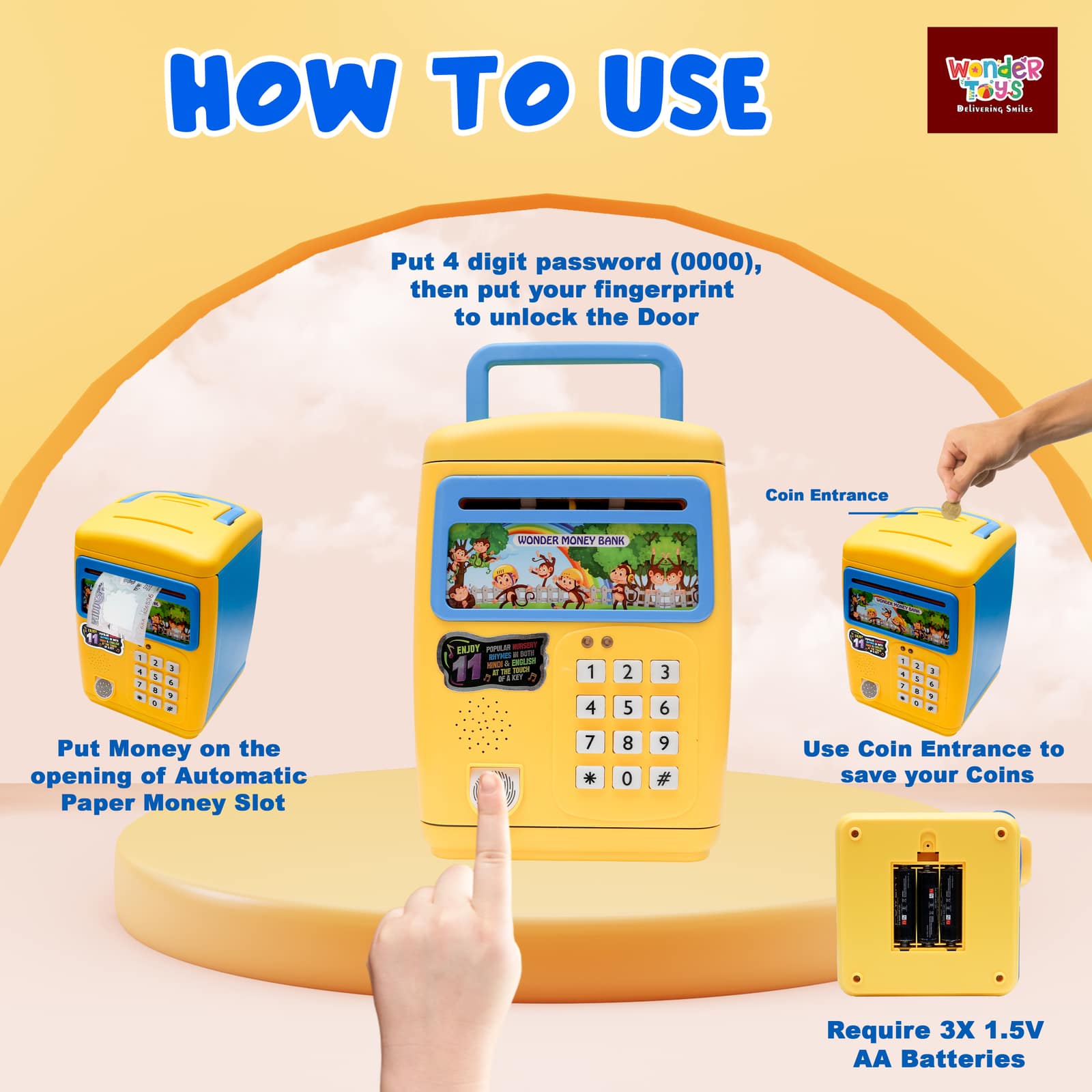 Money Bank With 11 Songs And Finger Touch